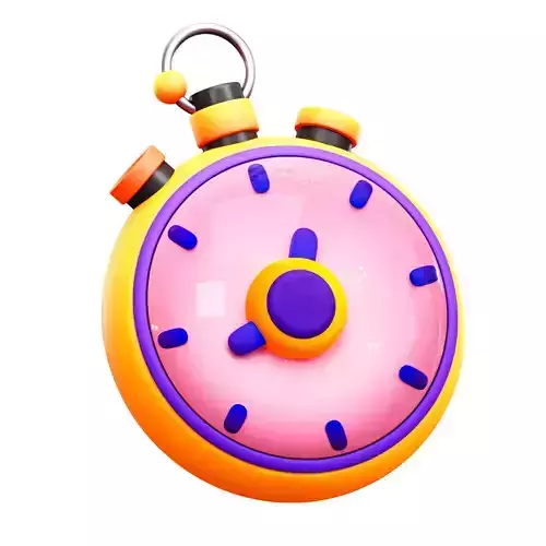 Stopwatch icon for super smash bros Low-poly 3D model