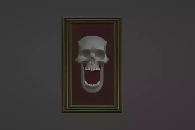 Skull in Frame 3DModel part of the Halloween package 3D model