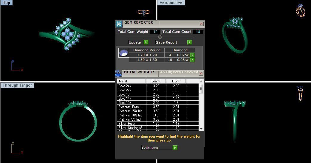 Solitaire Engagement Women Rings Cluster Ring 3D print model_4