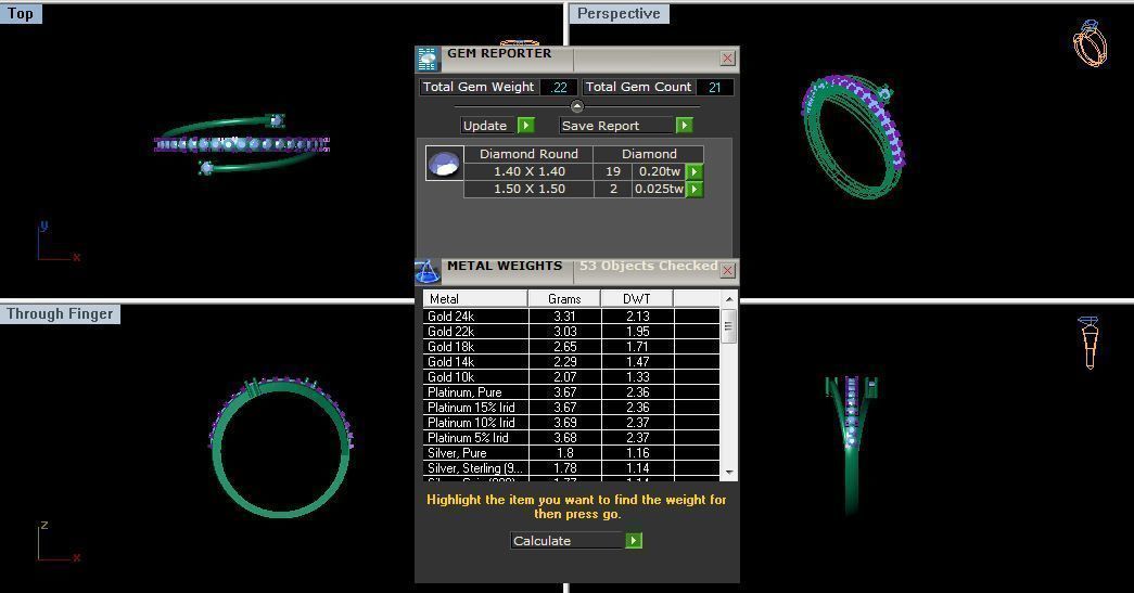 Solitaire Engagement Women Band Rings 3 Band Ring 3D print model_4