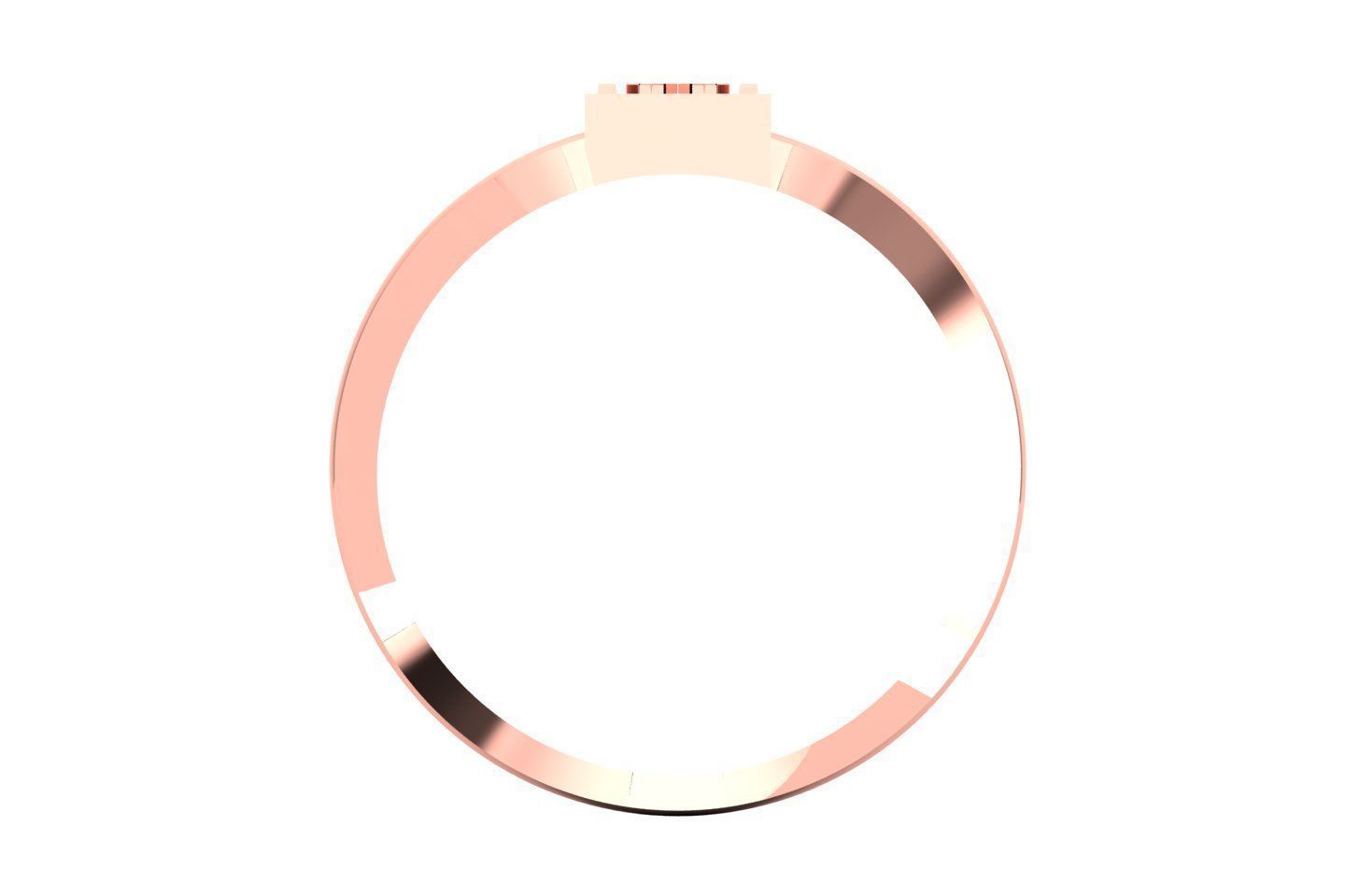 Solitaire Engagement Women Rings Square Shape Ring 3D print model_2