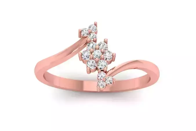 Solitaire Wedding Engagement Women Rings Flower Bypass Ring