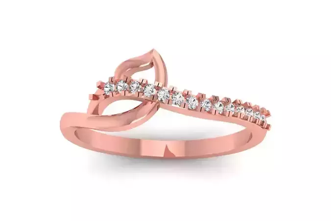 Solitaire Wedding Engagement Women Rings Leaf Band