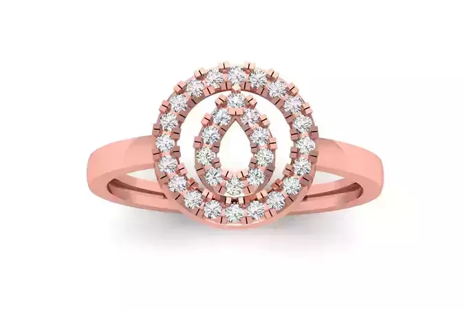 Solitaire Engagement Women Rings Round Band 3D print model