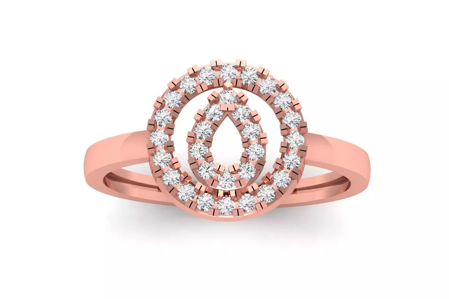 Solitaire Engagement Women Rings Round Band 3D print model_0