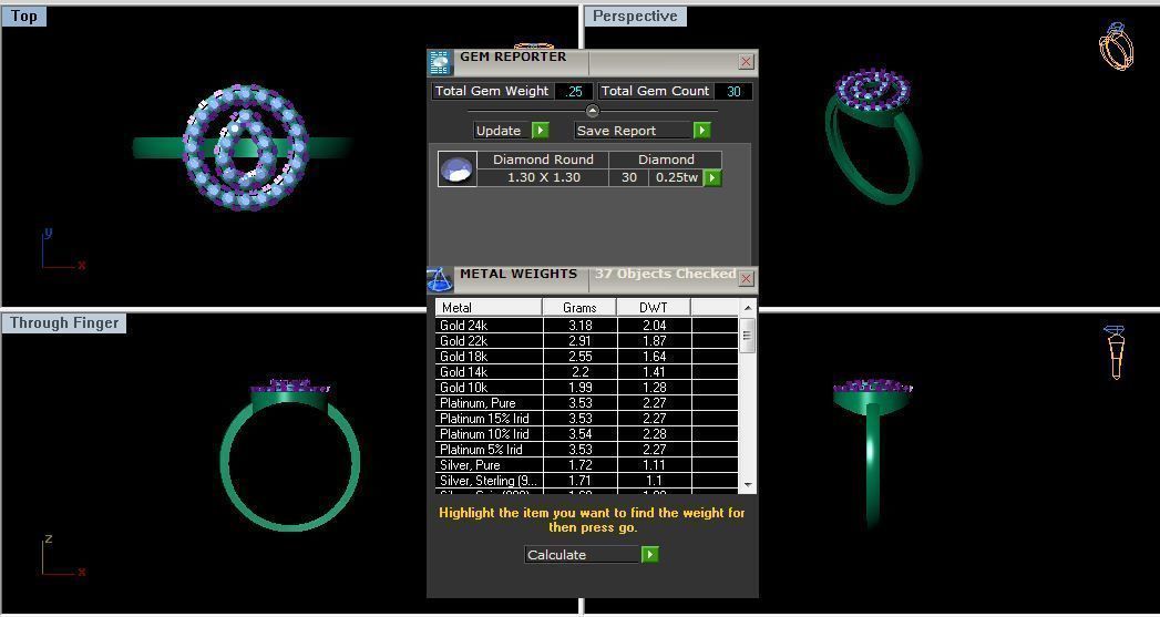 Solitaire Engagement Women Rings Round Band 3D print model_4