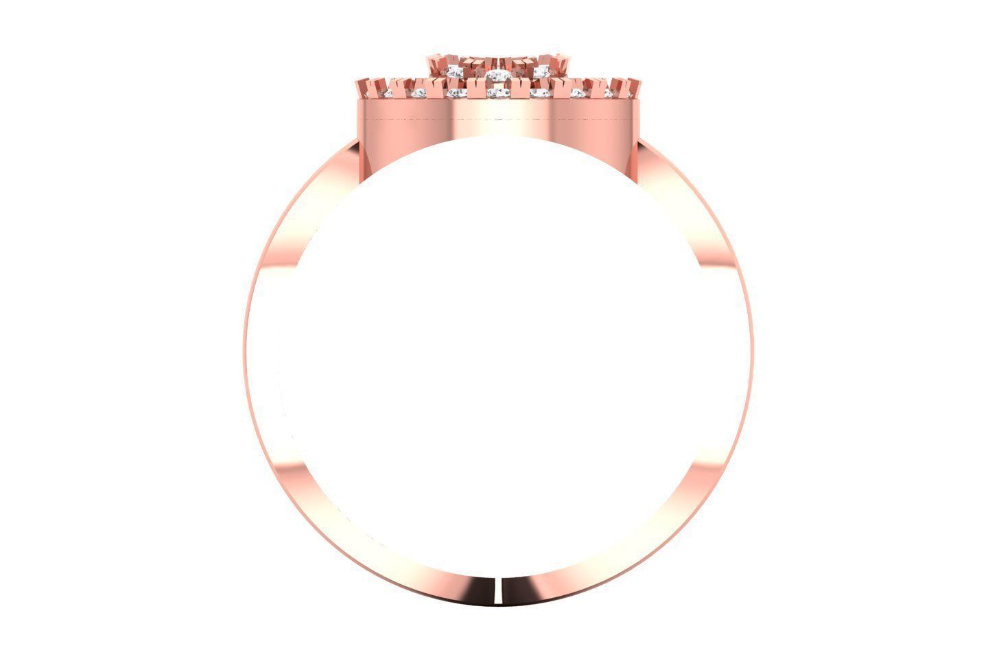 Solitaire Engagement Women Rings Round Band 3D print model_1