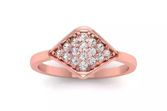 Solitaire Engagement Women Rings Tiny Ring 3D print model