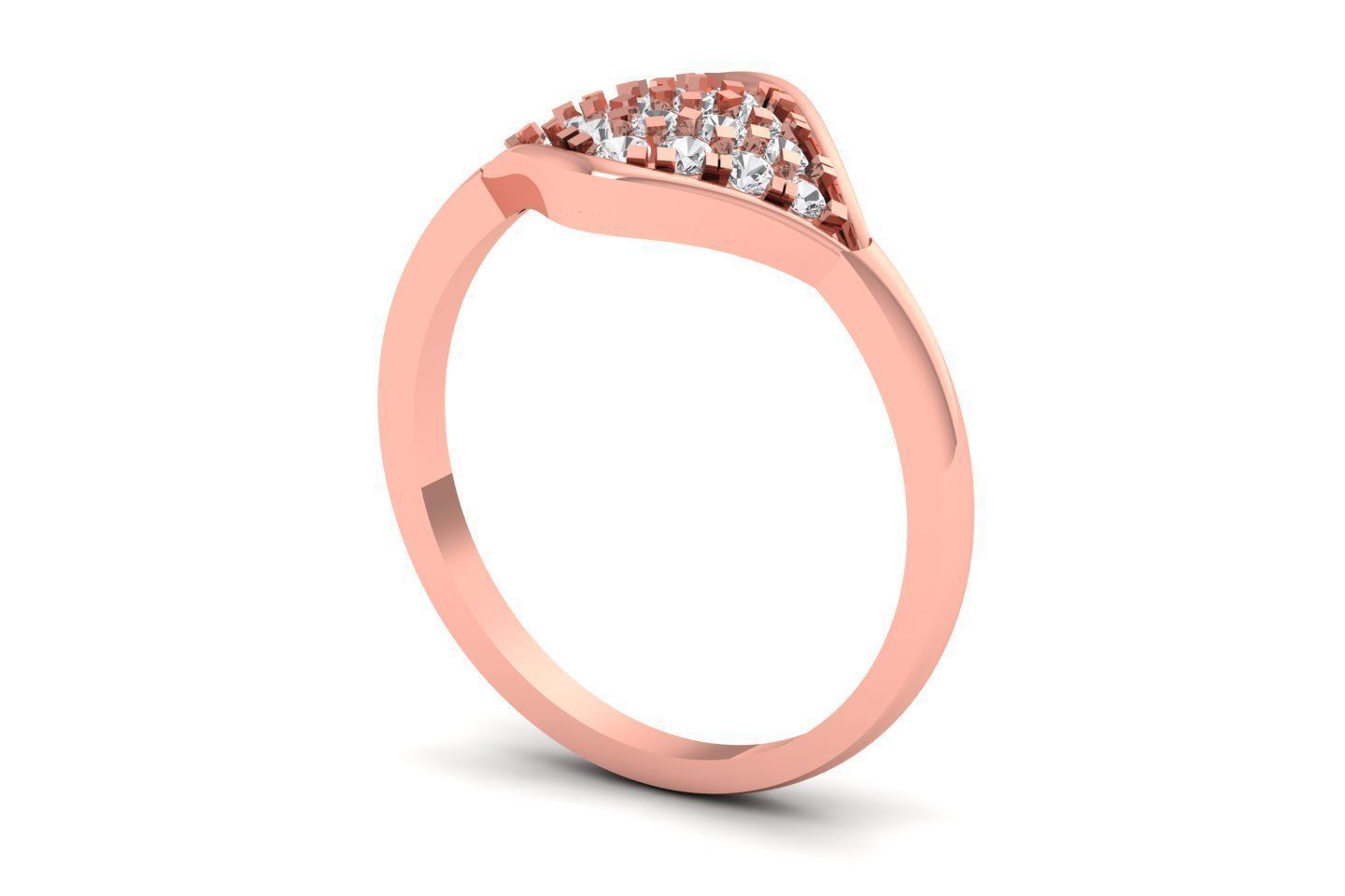 Solitaire Engagement Women Rings Tiny Ring 3D print model_2