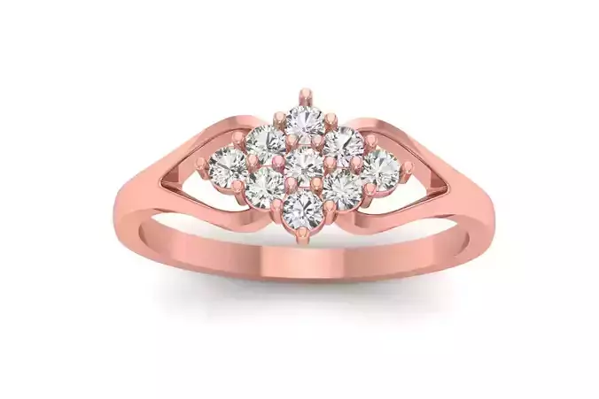 Solitaire Engagement Women Rings Tiny Ring 3D print model