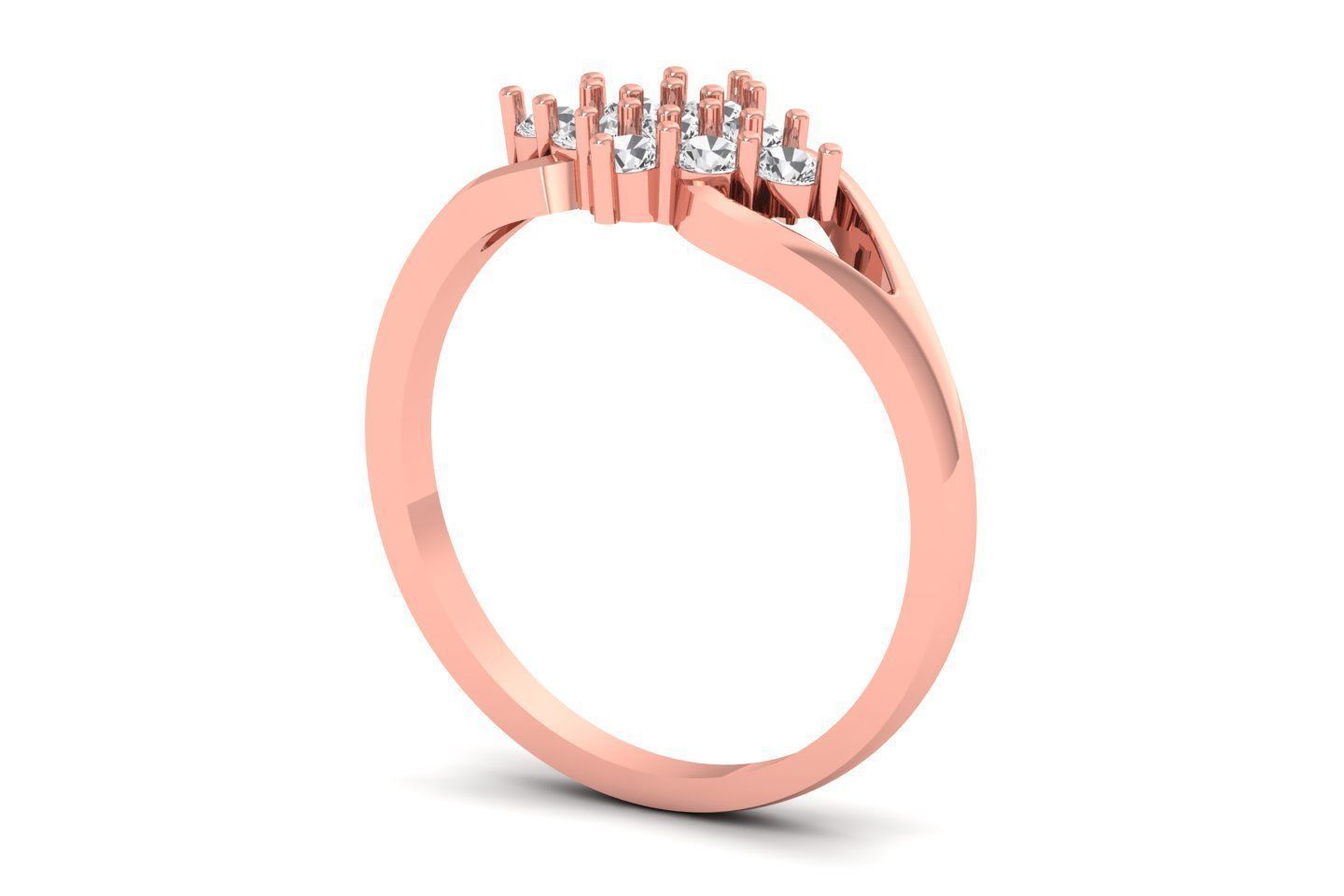 Solitaire Engagement Women Rings Tiny Ring 3D print model_2