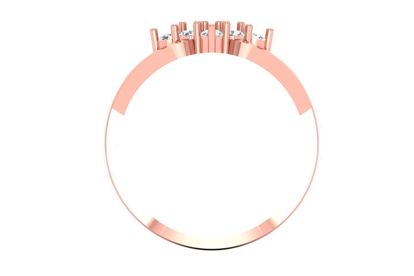 Solitaire Engagement Women Rings Tiny Ring 3D print model_1