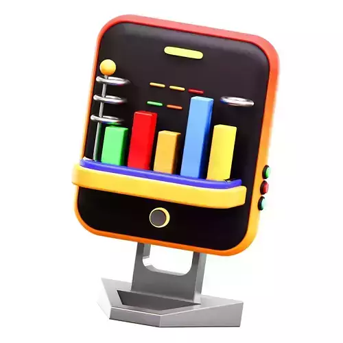 Online Statistics Low-poly 3D model