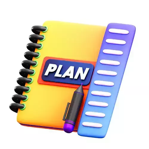 Planning book Low-poly 3D model