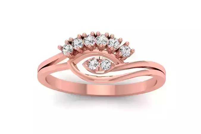 Solitaire Wedding Engagement Women Rings Evil Eye Band