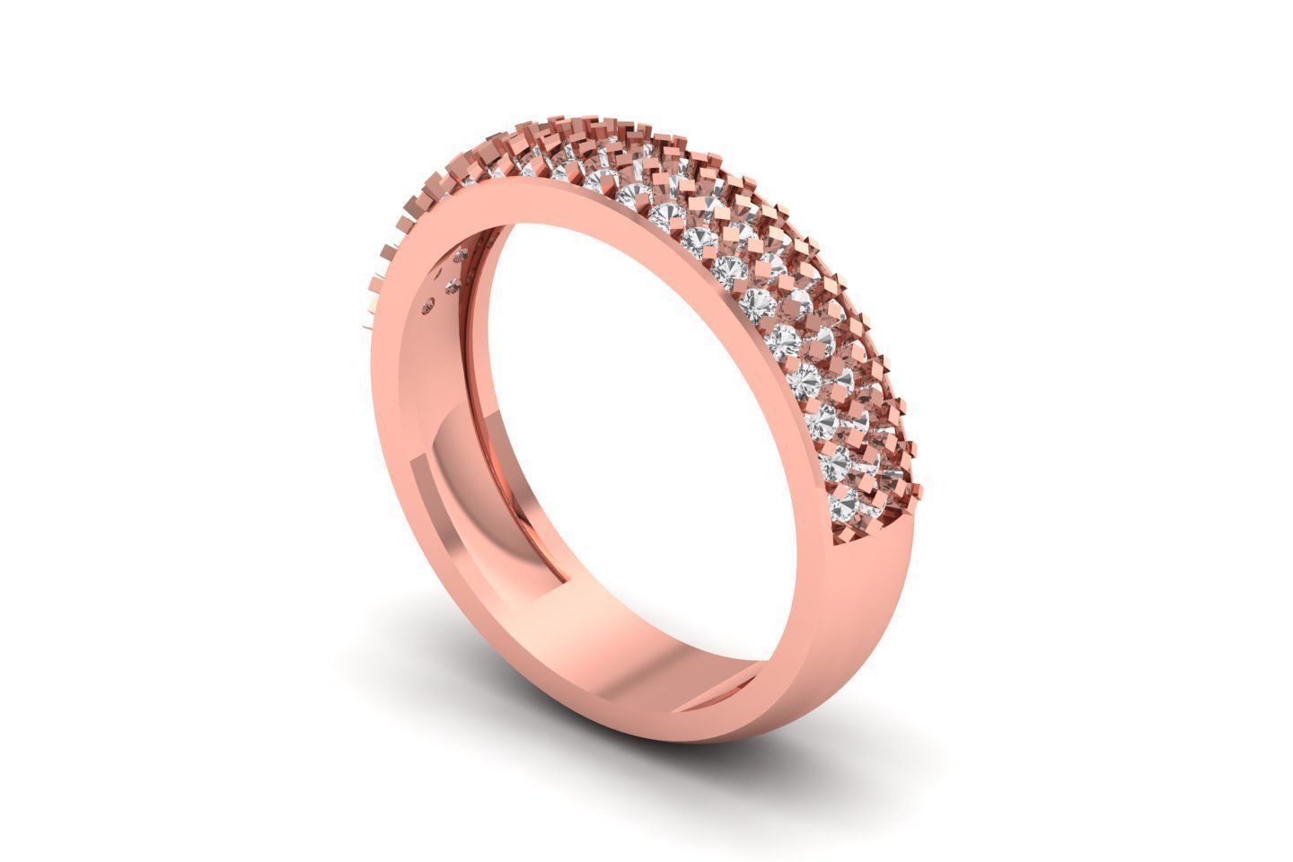 Solitaire Wedding Engagement Women Band Rings Diamond Band 3D print model_2