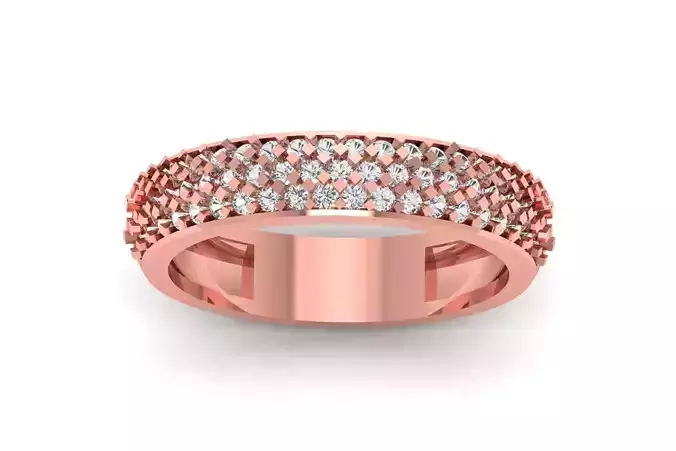 Solitaire Wedding Engagement Women Band Rings Diamond Band 3D print model