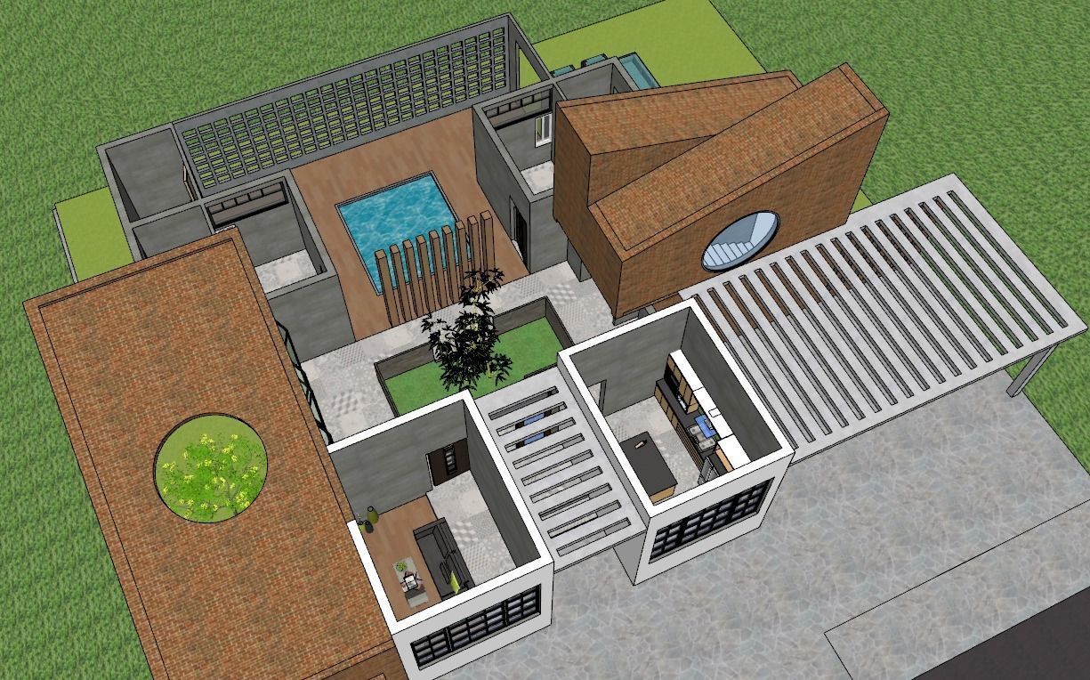 Weekend Home I Architectural Scene I Isometric View 3D model_3