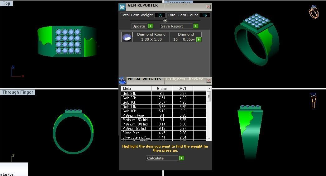Solitaire Wedding Engagement Rings Signet Ring 3D print model_4