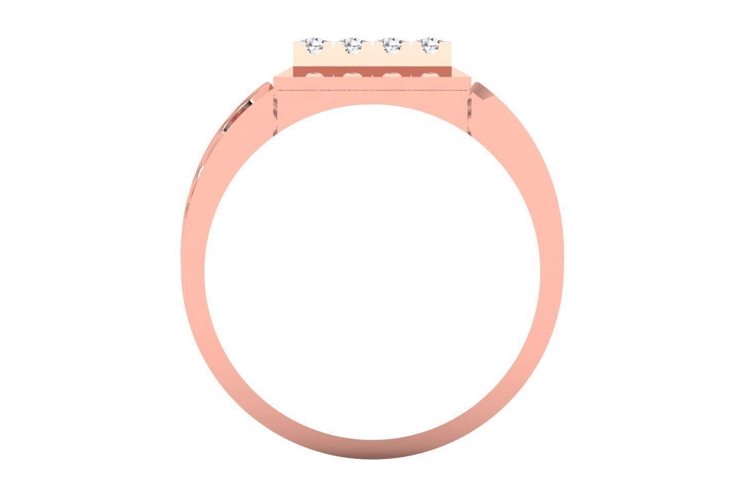 Solitaire Wedding Engagement Rings Signet Ring 3D print model_1