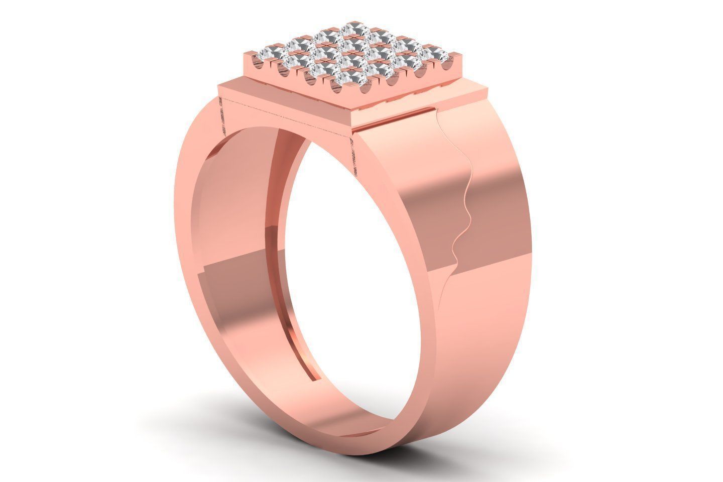Solitaire Wedding Engagement Rings Signet Ring 3D print model_2