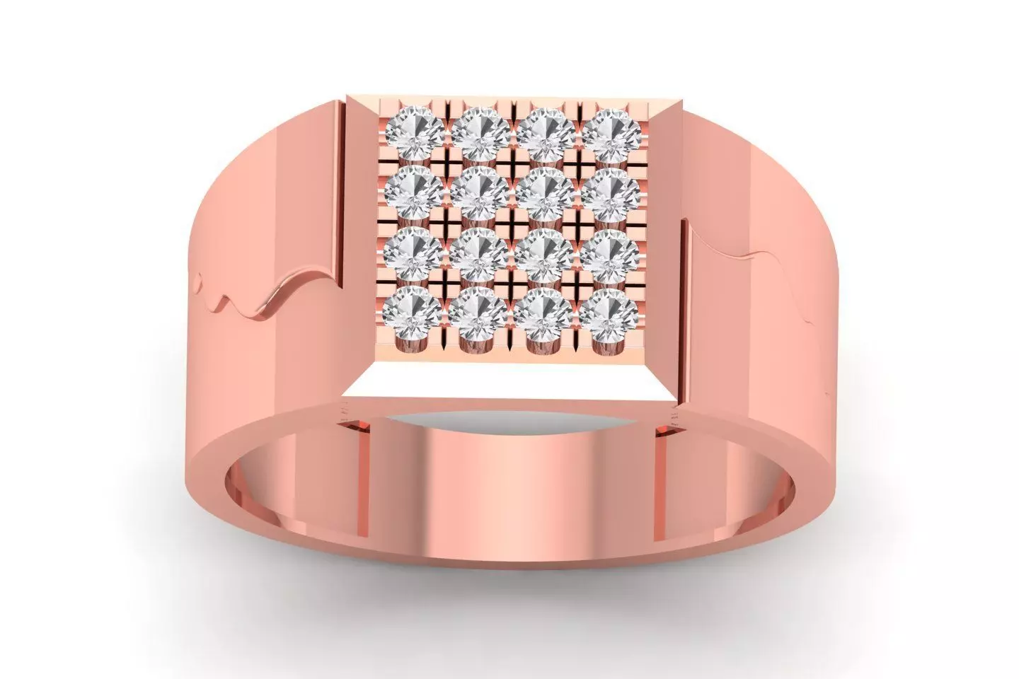 Solitaire Wedding Engagement Rings Signet Ring 3D print model_0