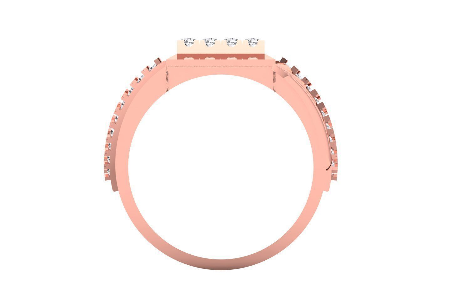 Solitaire Wedding Engagement Rings Signet Ring 3D print model_3