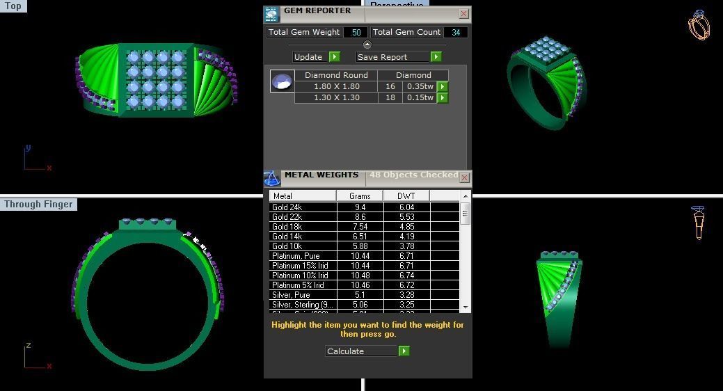 Solitaire Wedding Engagement Rings Signet Ring 3D print model_4