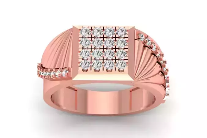 Solitaire Wedding Engagement Rings Signet Ring 3D print model