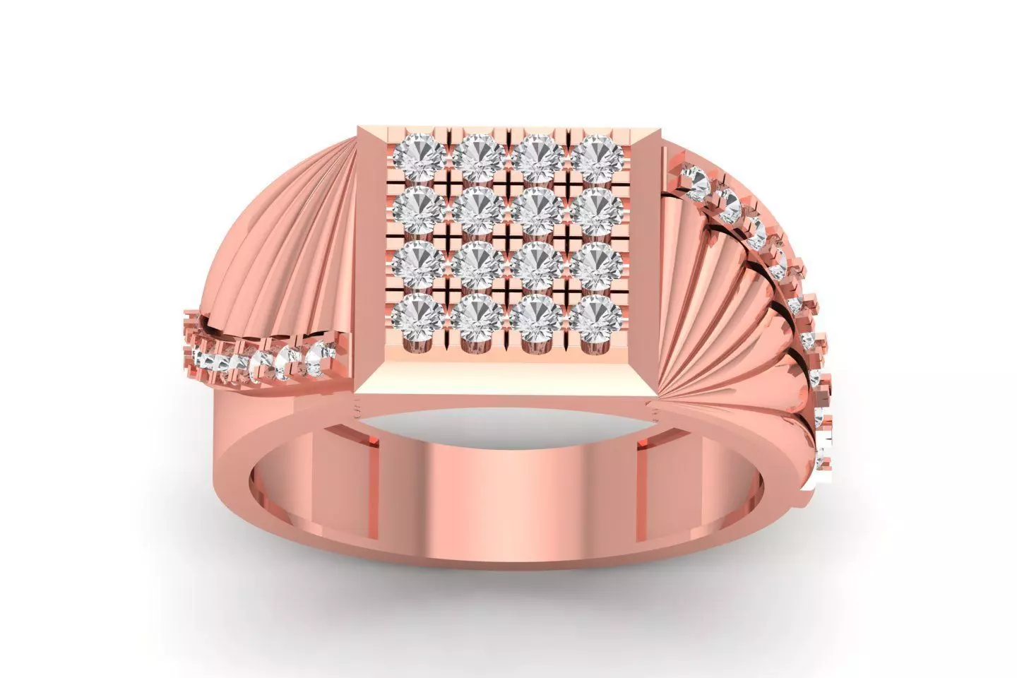 Solitaire Wedding Engagement Rings Signet Ring 3D print model_0