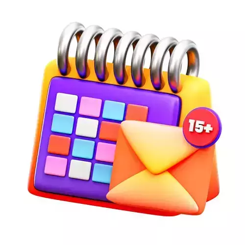 Reminder calendar icon for mac os x Low-poly 3D model