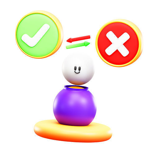 Decision Making Low-poly 3D model
