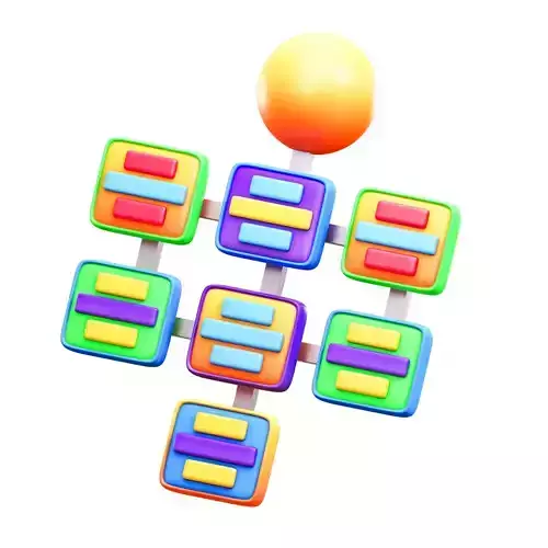 Business process Low-poly 3D model
