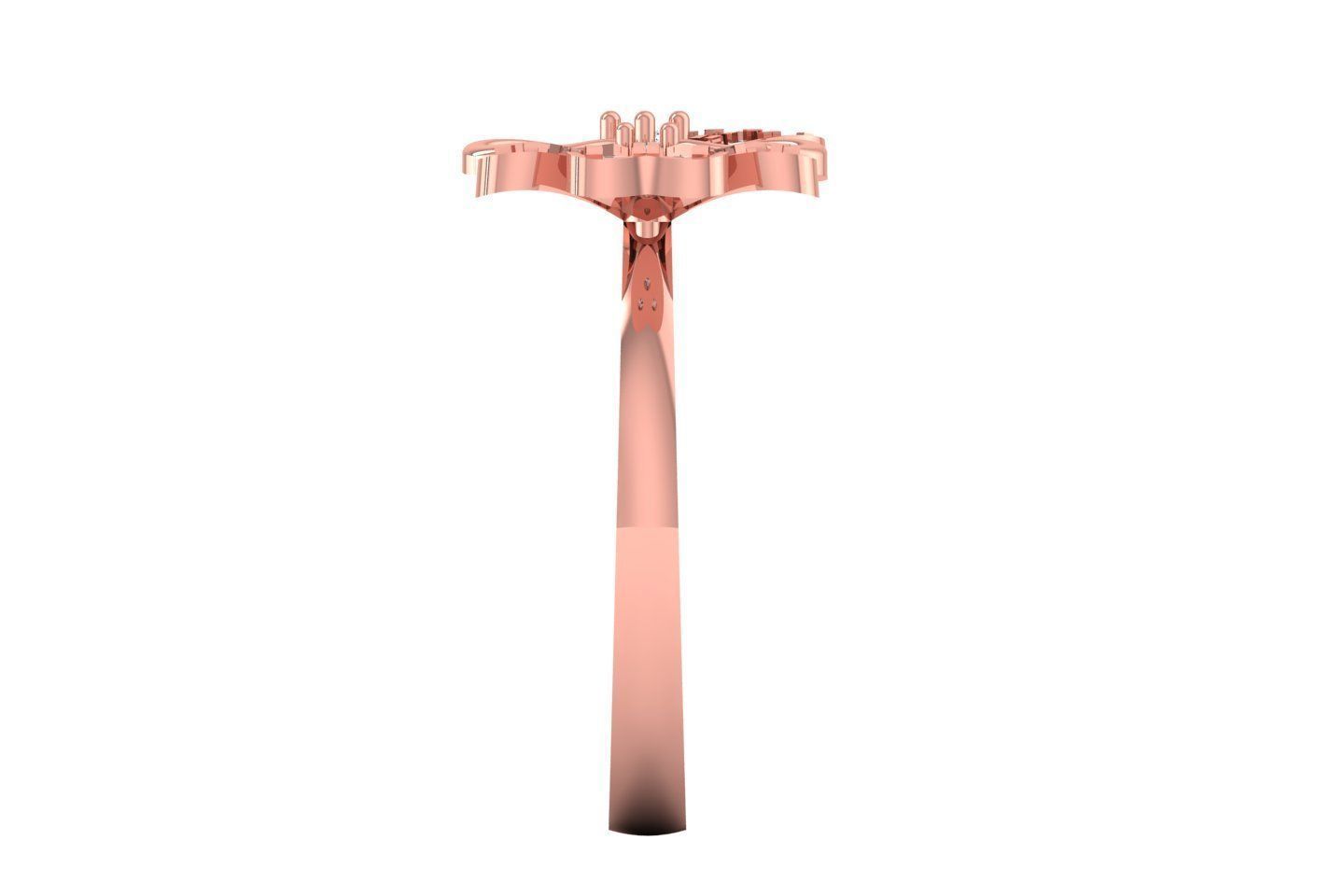  Engagement Women Heart Rings Toi Et Moi Flower Ring 3D print model_2