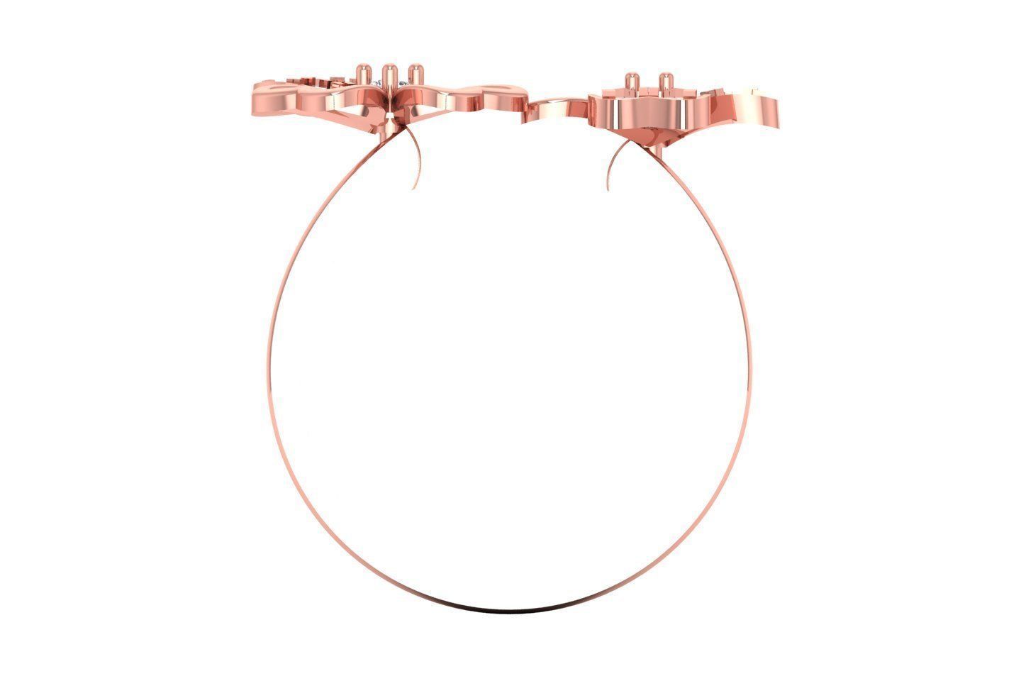  Engagement Women Heart Rings Toi Et Moi Flower Ring 3D print model_3