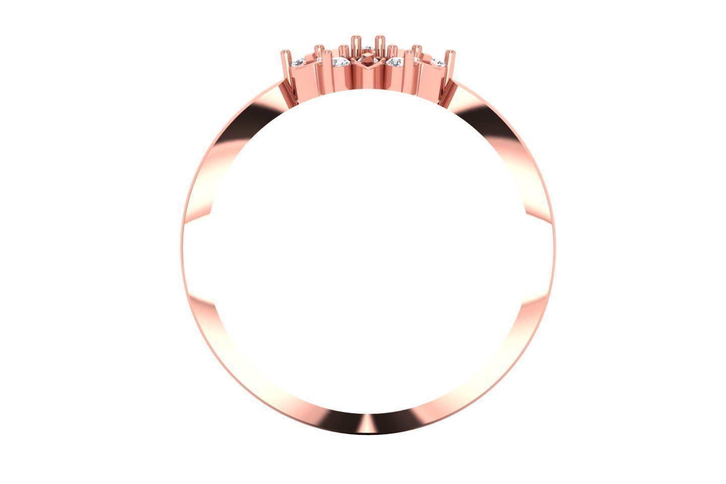 Solitaire Wedding Engagement Women  Flower Band Ring 3D print model_1