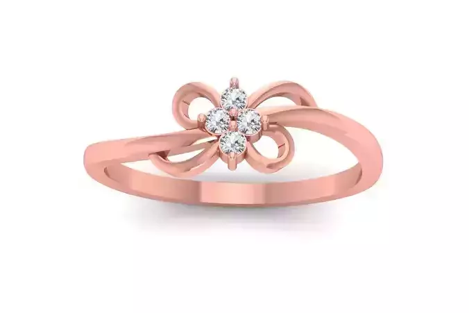 Solitaire Wedding Engagement Women Rings Flower Shape Ring