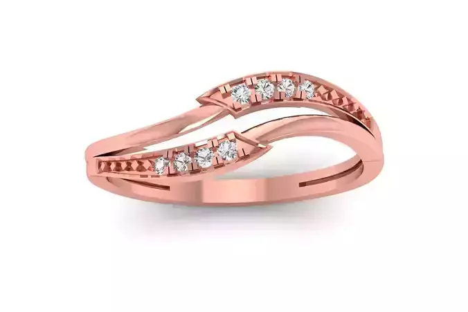 Solitaire Wedding Engagement Women Rings Curve Band Ring 3D print model