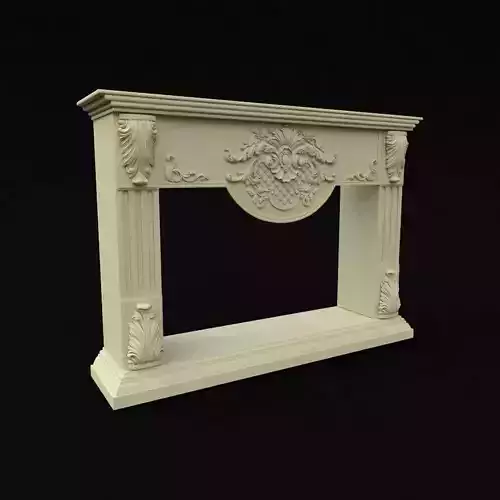 carved fireplace