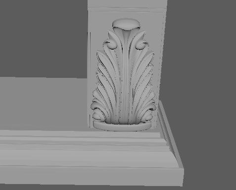 carved fireplace 3D model_9