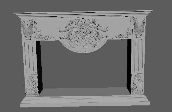 carved fireplace 3D model_5