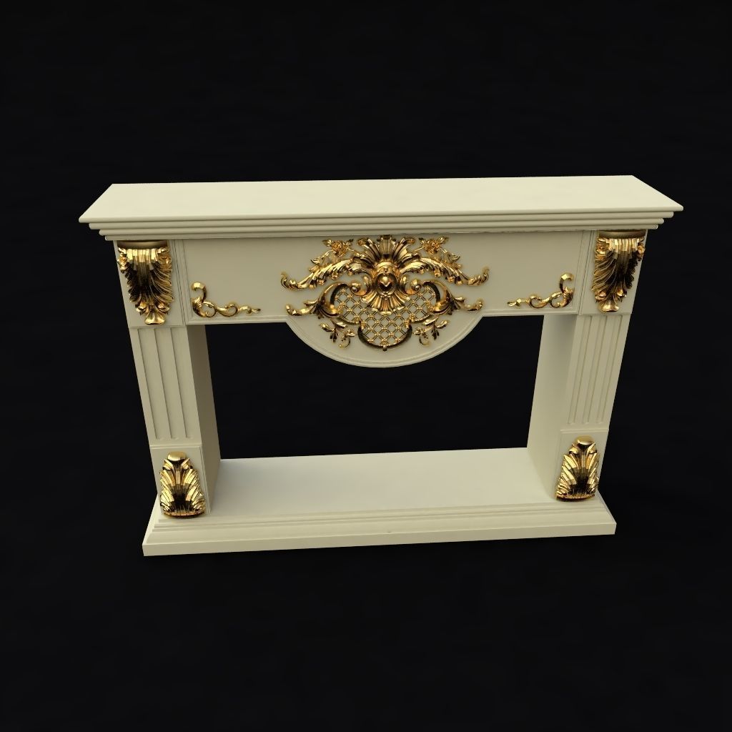 carved fireplace 3D model_2