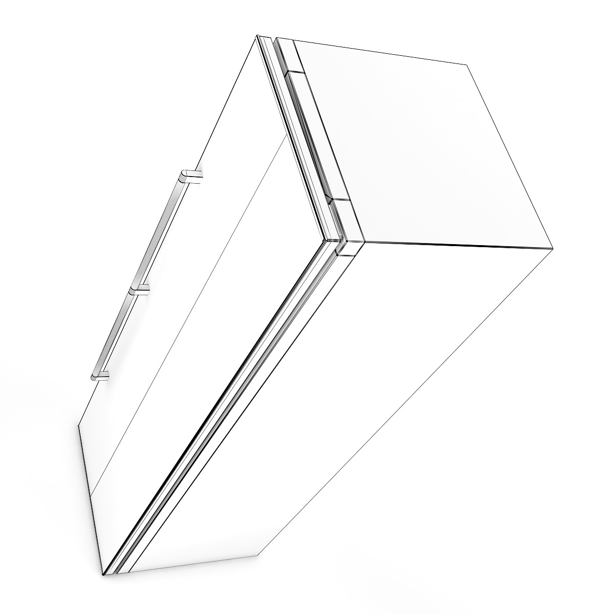 Refrigerator stainless steel cabinet 3D model_2