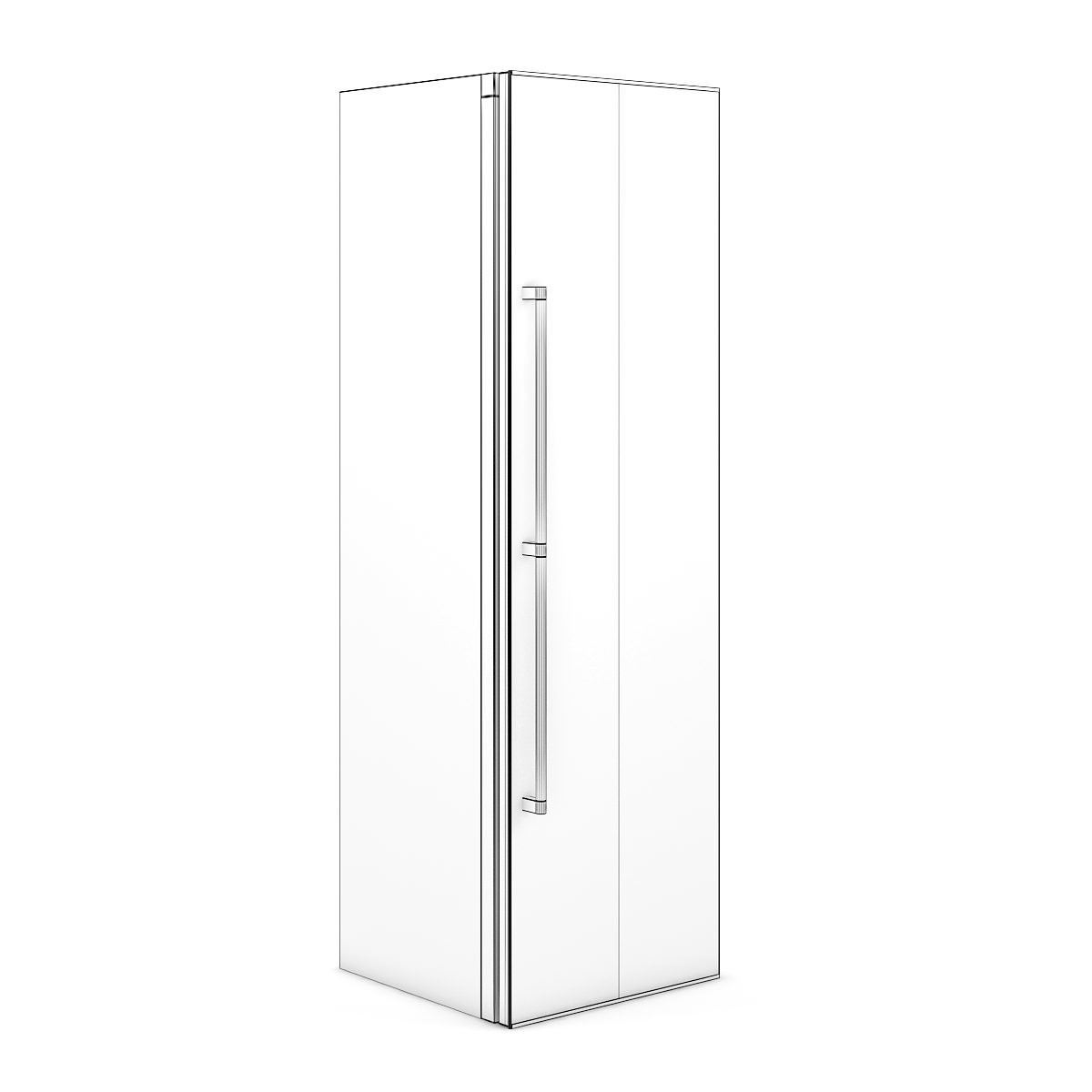 Refrigerator stainless steel cabinet 3D model_3