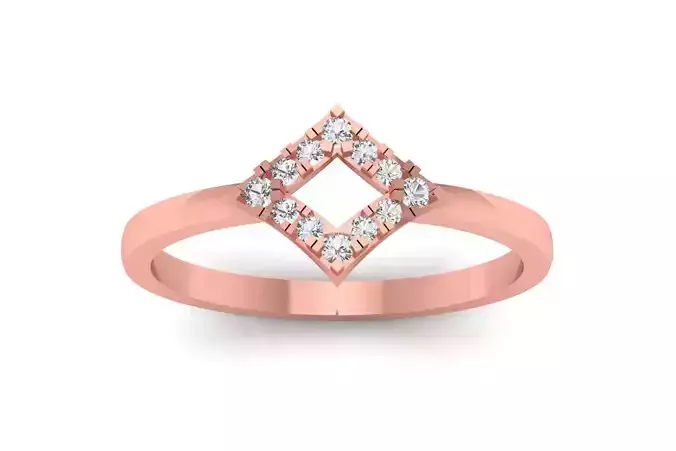 Solitaire Wedding Engagement Women Rings Square Band Ring