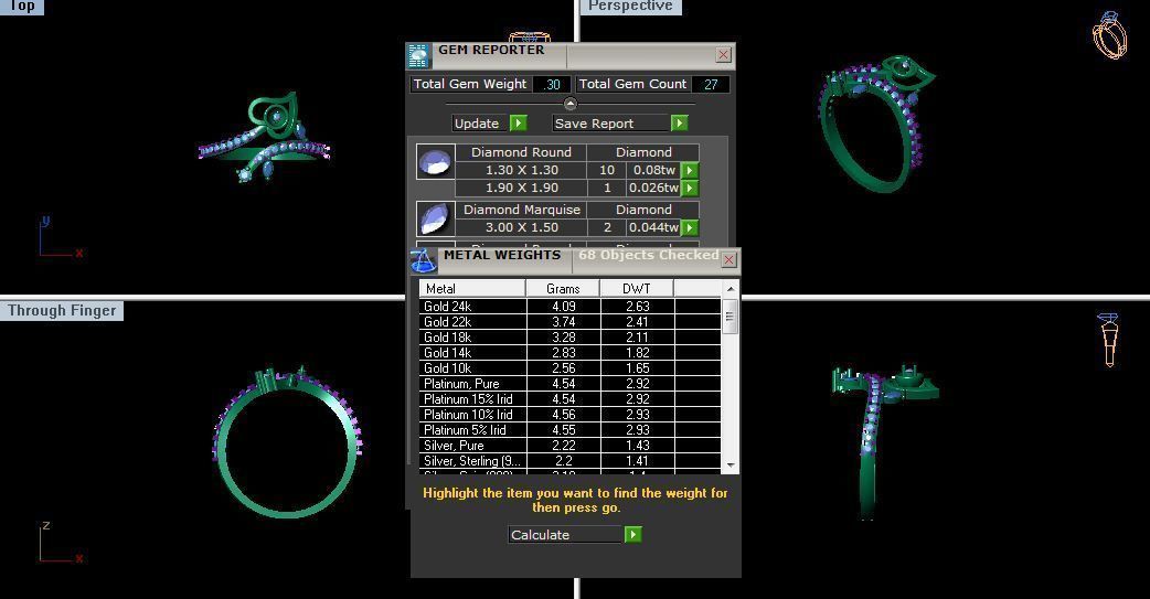 Solitaire Wedding Engagement Women Flower Heart Bypass Ring 3D print model_4