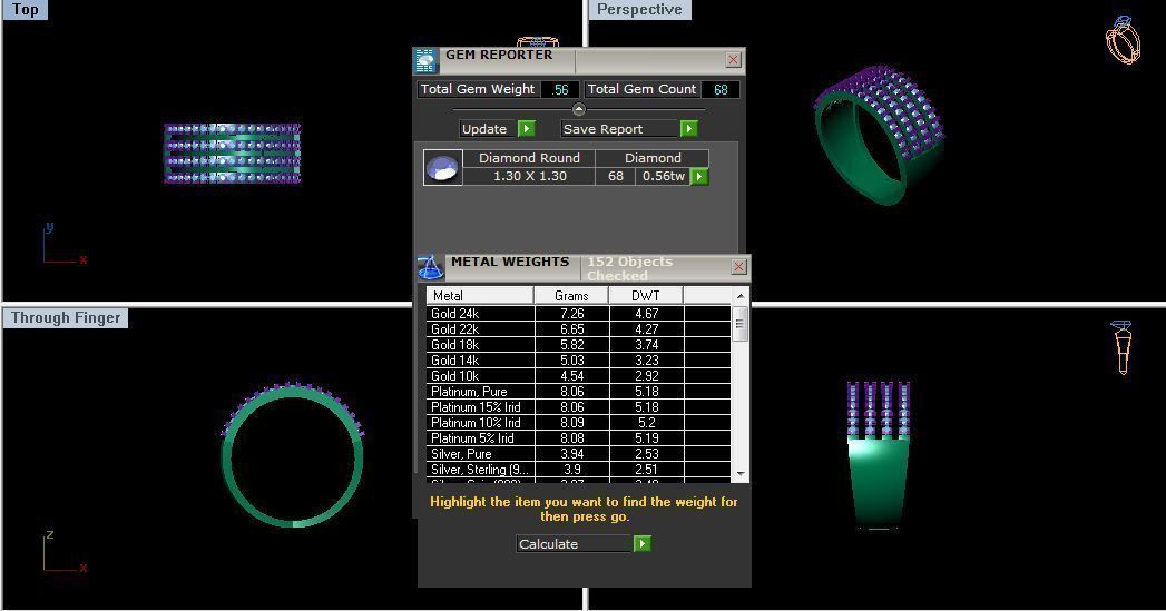 Solitaire Wedding Engagement Women Band Rings 4 Band Ring 3D print model_4