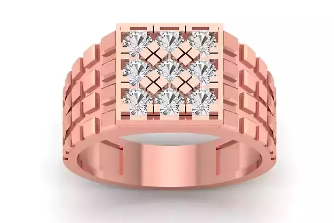Solitaire Wedding Engagement Rings Signet Ring 3D print model