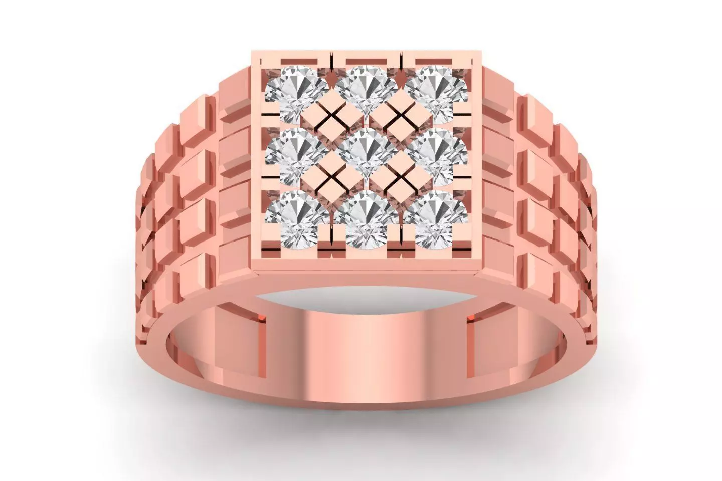 Solitaire Wedding Engagement Rings Signet Ring 3D print model_0