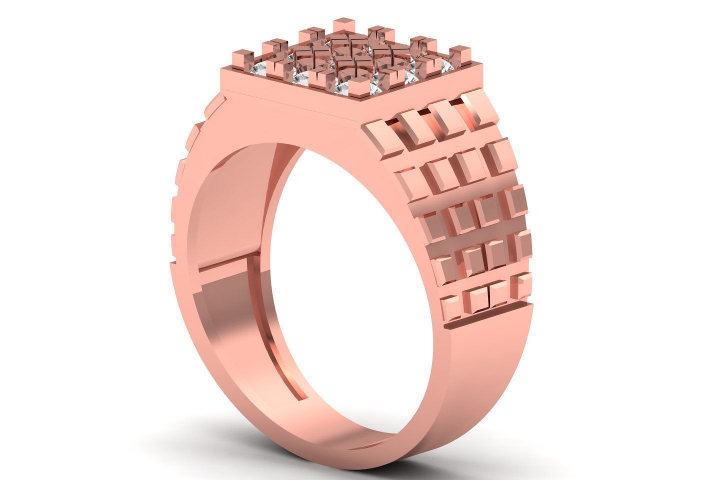 Solitaire Wedding Engagement Rings Signet Ring 3D print model_2